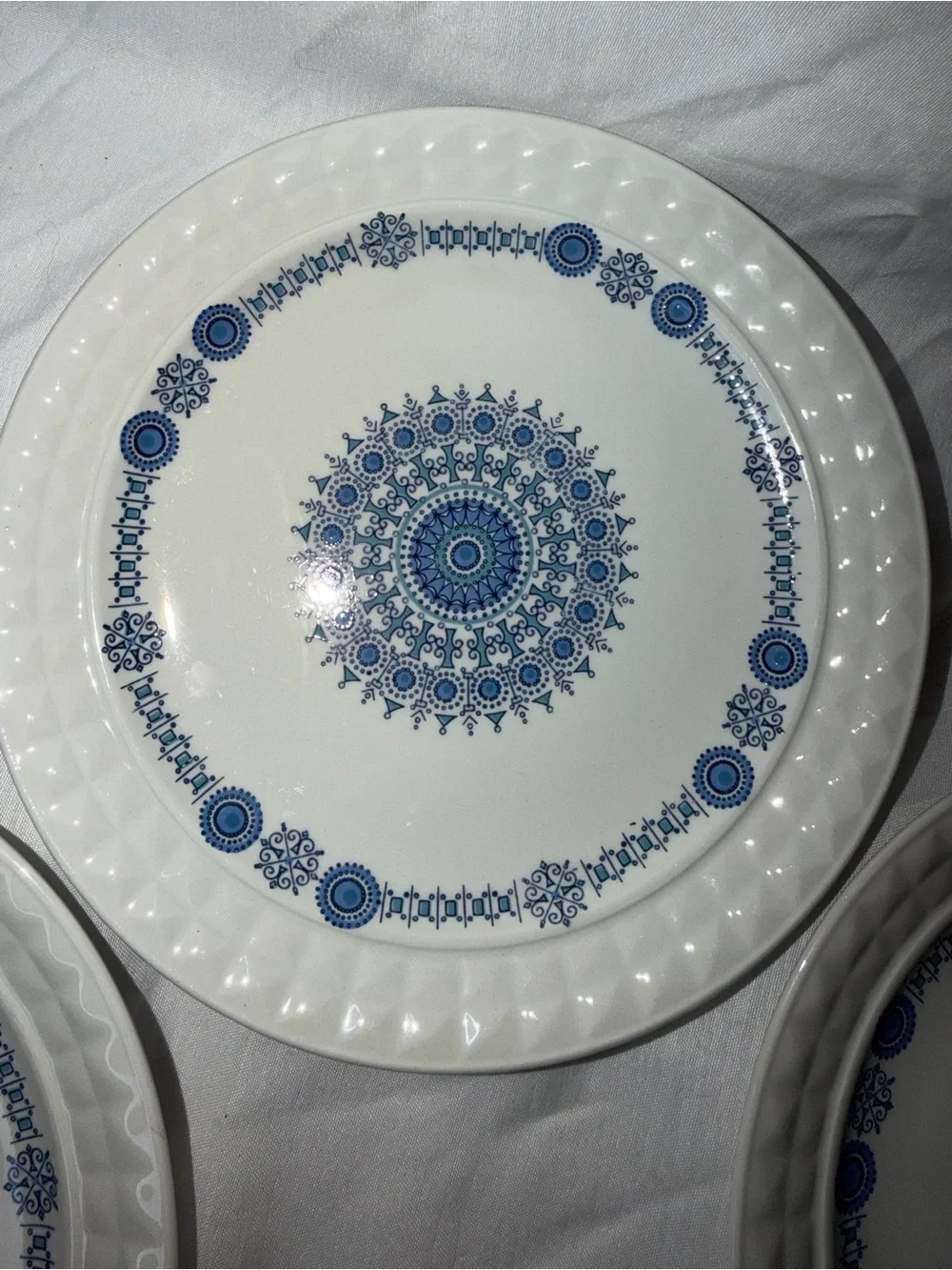Set of 4 Vintage Pontesa Spain Castilian Chinamoda Blue Mandala 7